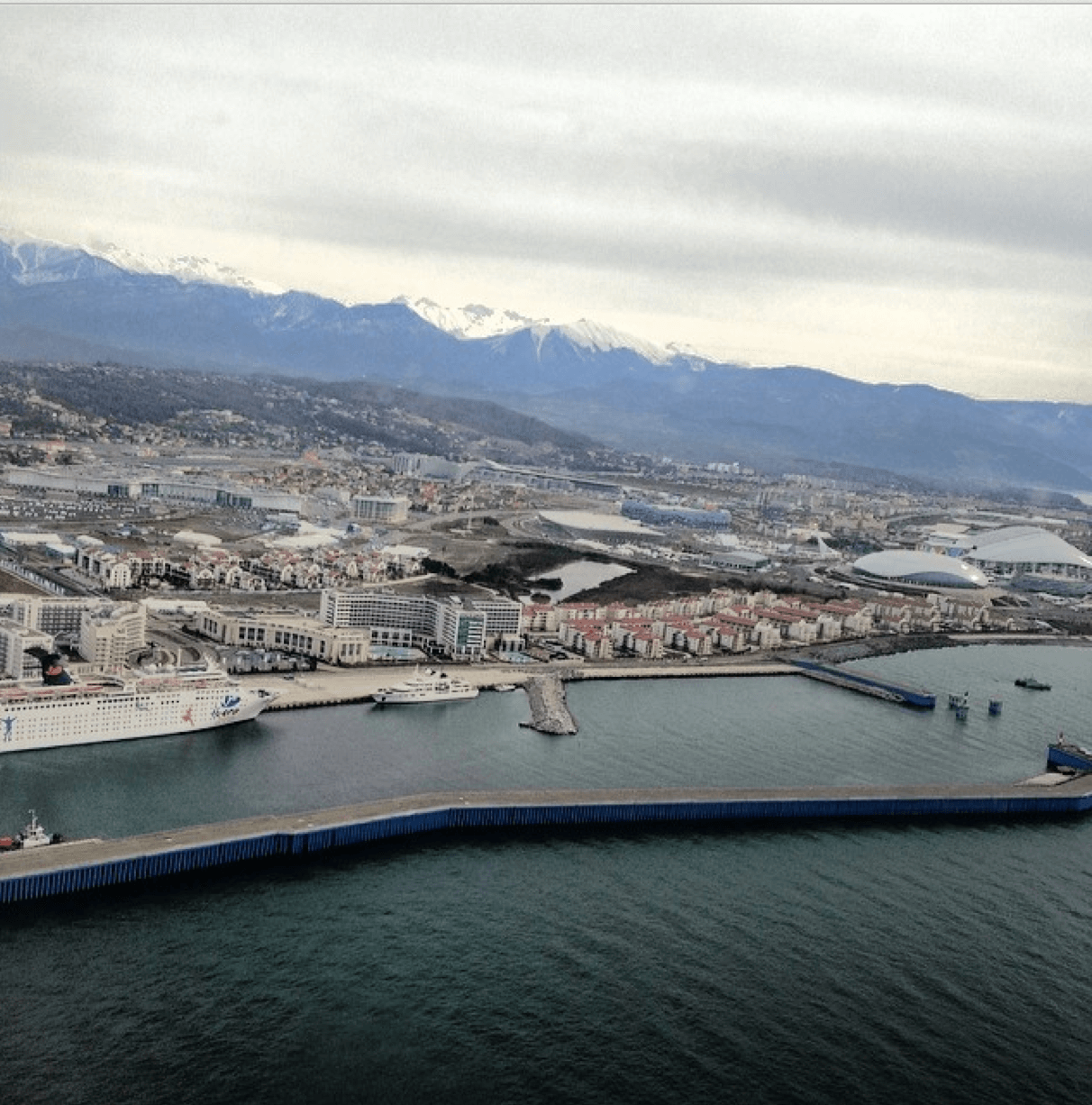 Aerial overview of Sochi and the Olympic Village taken by Jason Heaton