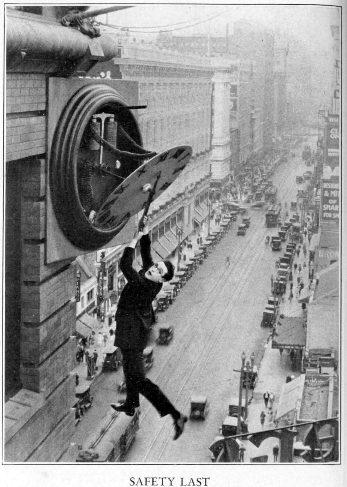 The iconic clock scene from Safety Last! (1923)