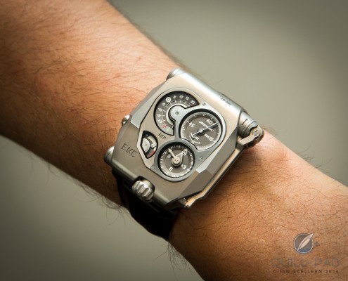 Urwerk_EMC_wrist_shot Urwerk EMC on the wrist of Felix Baumgartner