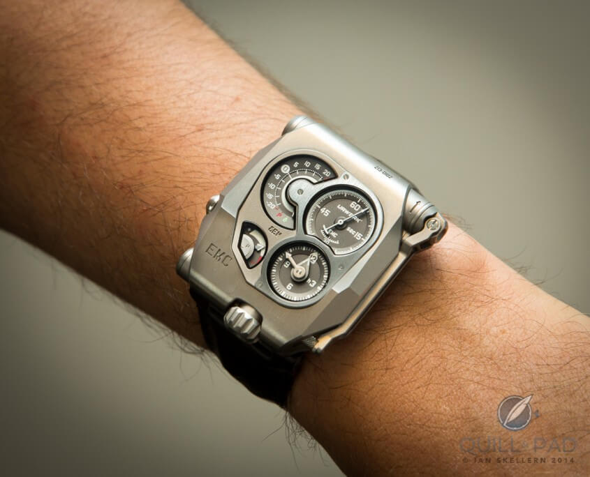 Urwerk_EMC_wrist_shot Urwerk EMC on the wrist of Felix Baumgartner