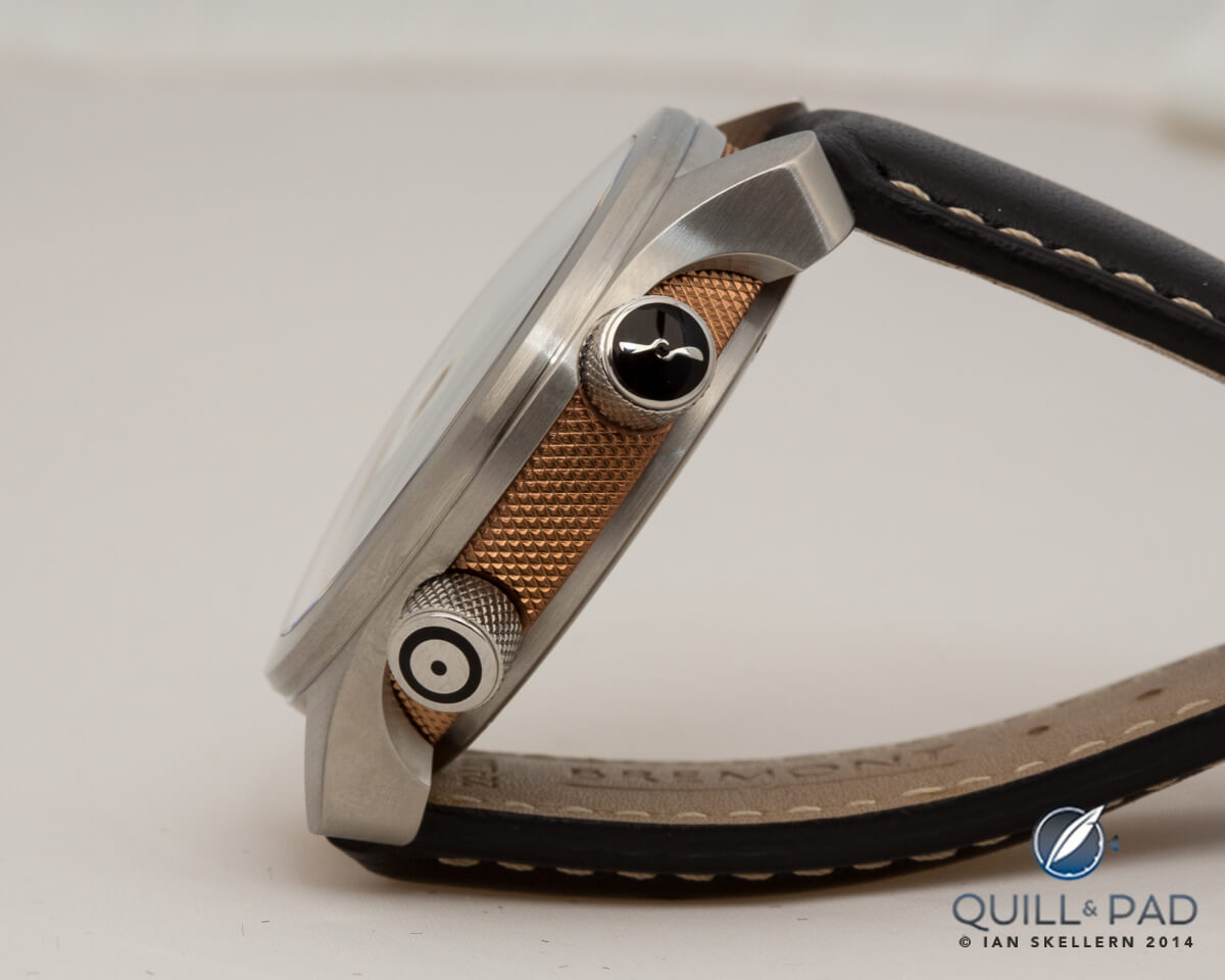 Distinctive knurled caseband of the Bremont MBIII
