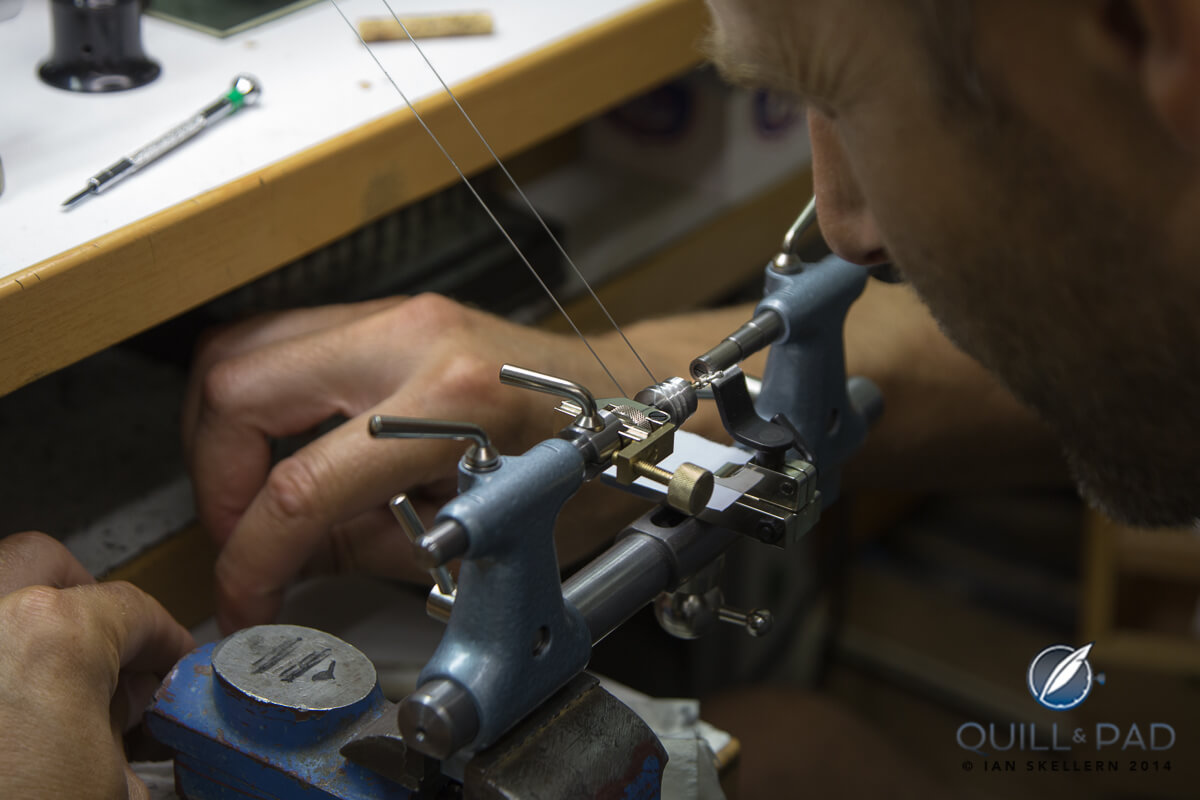 Michel Boulanger working on Le Garde Temps