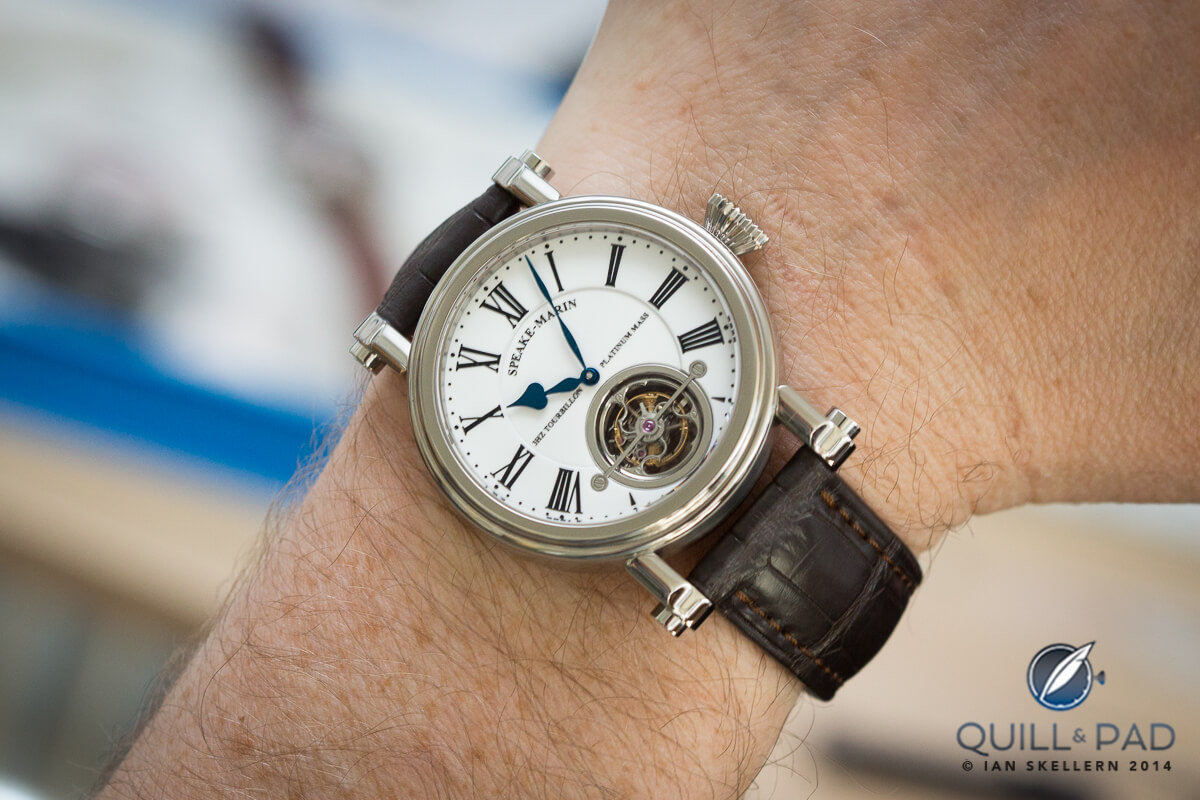 Peter Speake-Marin wearing his Magister Tourbillon