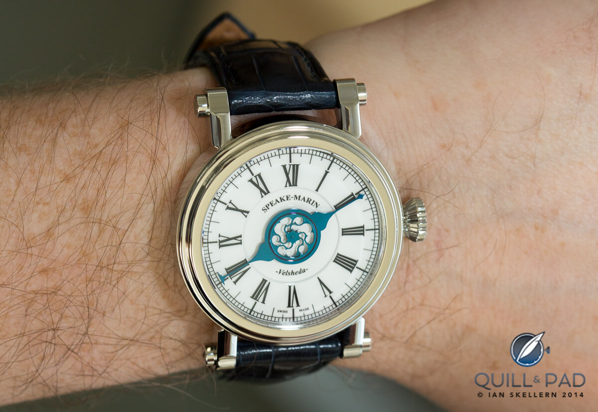 Velsheda on the wrist of Peter Speake-Marin