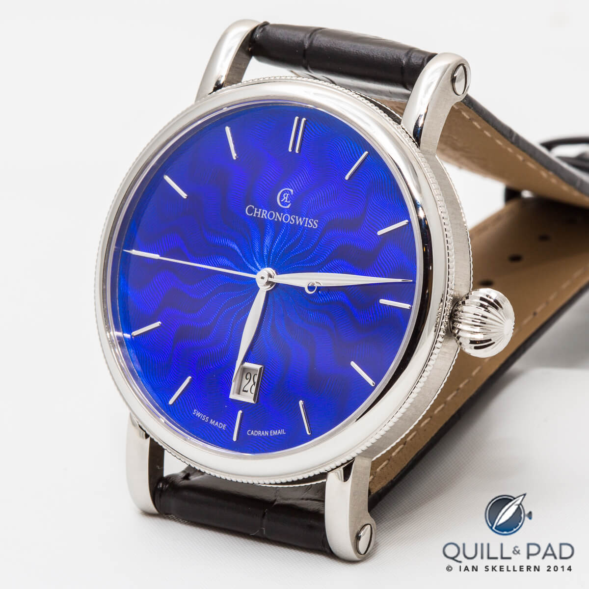 Blue enamel over guilloche by Chronoswiss