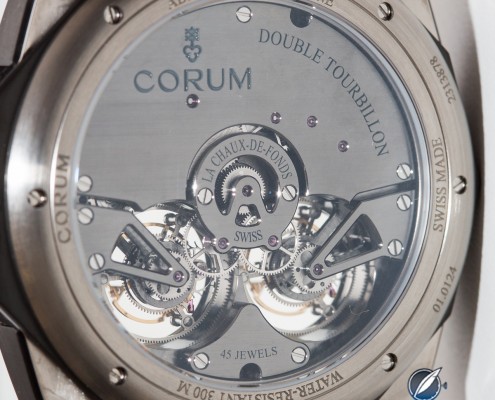 Corum_Admirals_Cup_AC-One_45_Double_Tourbillon_7599 Through the display back of the Corum Admirals Cup AC-One 45 Double Tourbillon