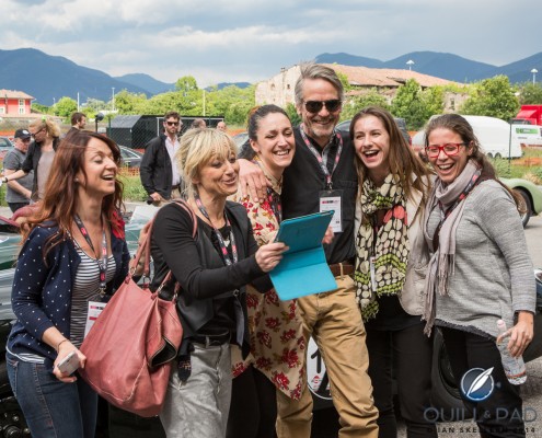 2014_Mille_Miglia_Jeremy_Irons_0955 Jeremy Irons and friends before the start of the 2014 Mille Miglia