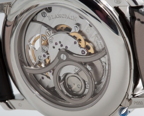 Blancpain_Villeret Carrousel_Moon_Phase_8663 Through the display back of the Blancpain Villeret Carrousel Moon Phase