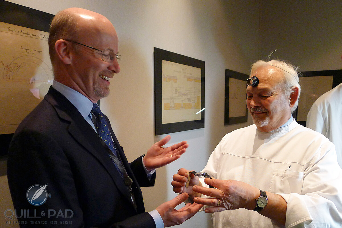 A happy momement. Your author collecting his Simplicity from its creator, Philippe Dufour.