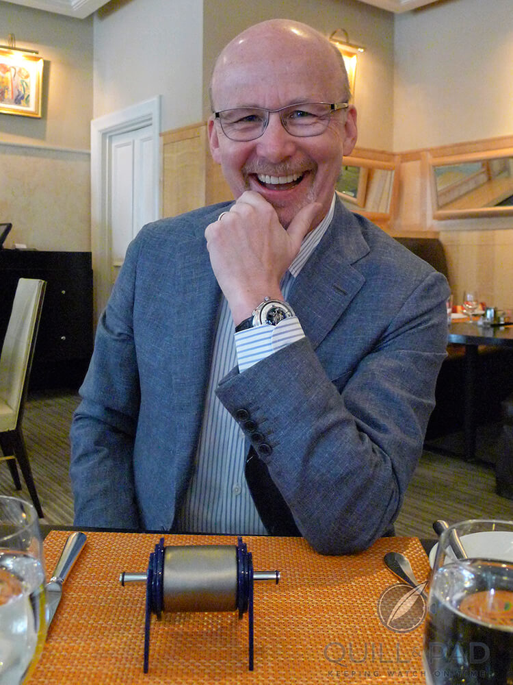 GaryG Wearing His Deep Space Tourbillon on Delivery Day (Photo courtesy AllenS)