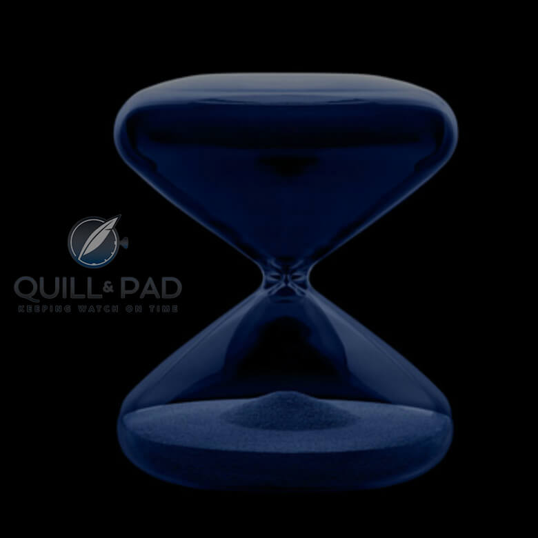 Stunning blue Ikepod Hour Glass by Marc Newson