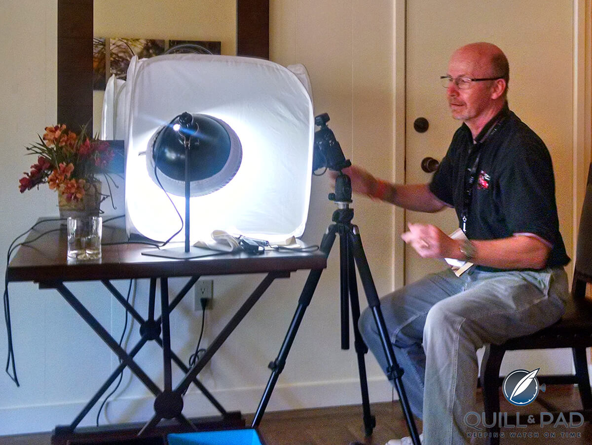 GaryG with his portable photo studio (photo courtesy MercyS)