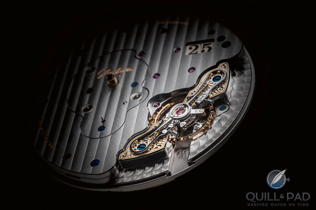 A spotlight on the escapement of the Glashütte Original PanoMaticInverse