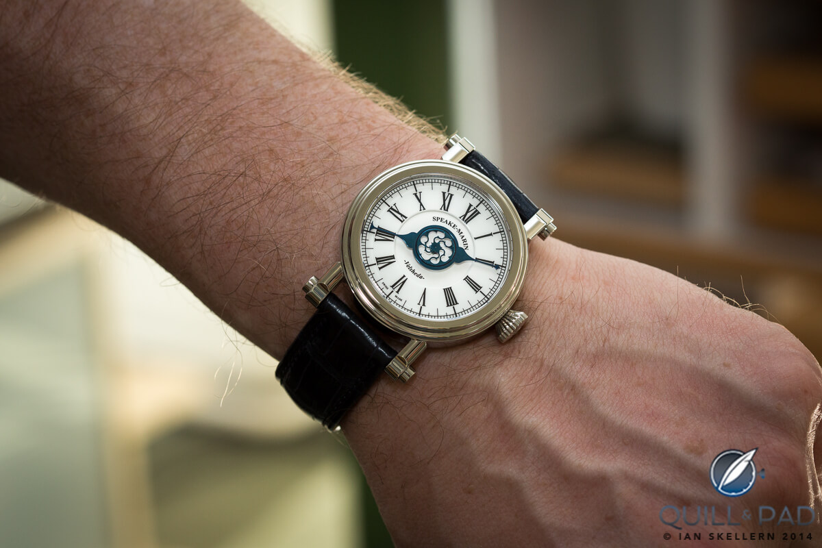 Speake Marin Velsheda on the wrist of Peter Speake-Marin