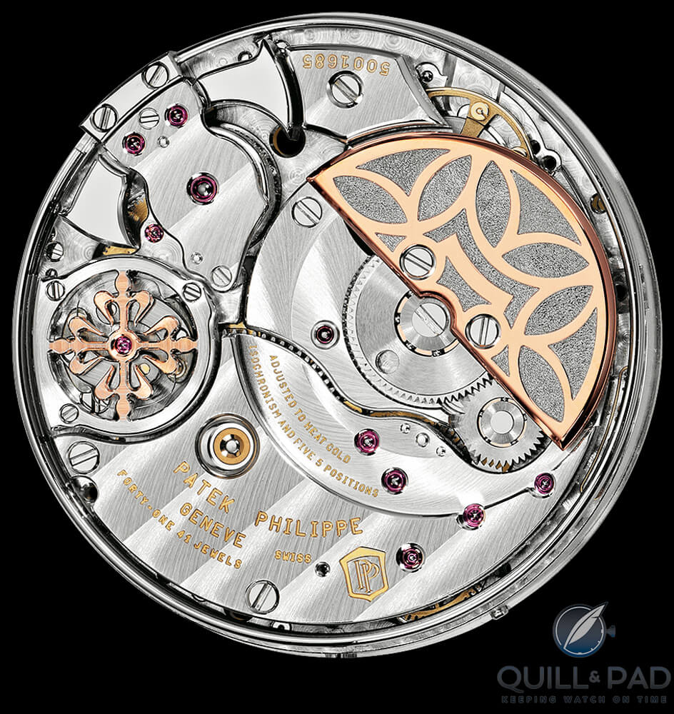 Back of the caliber R 27 PS QR LU inside the Patek Philippe 5304R