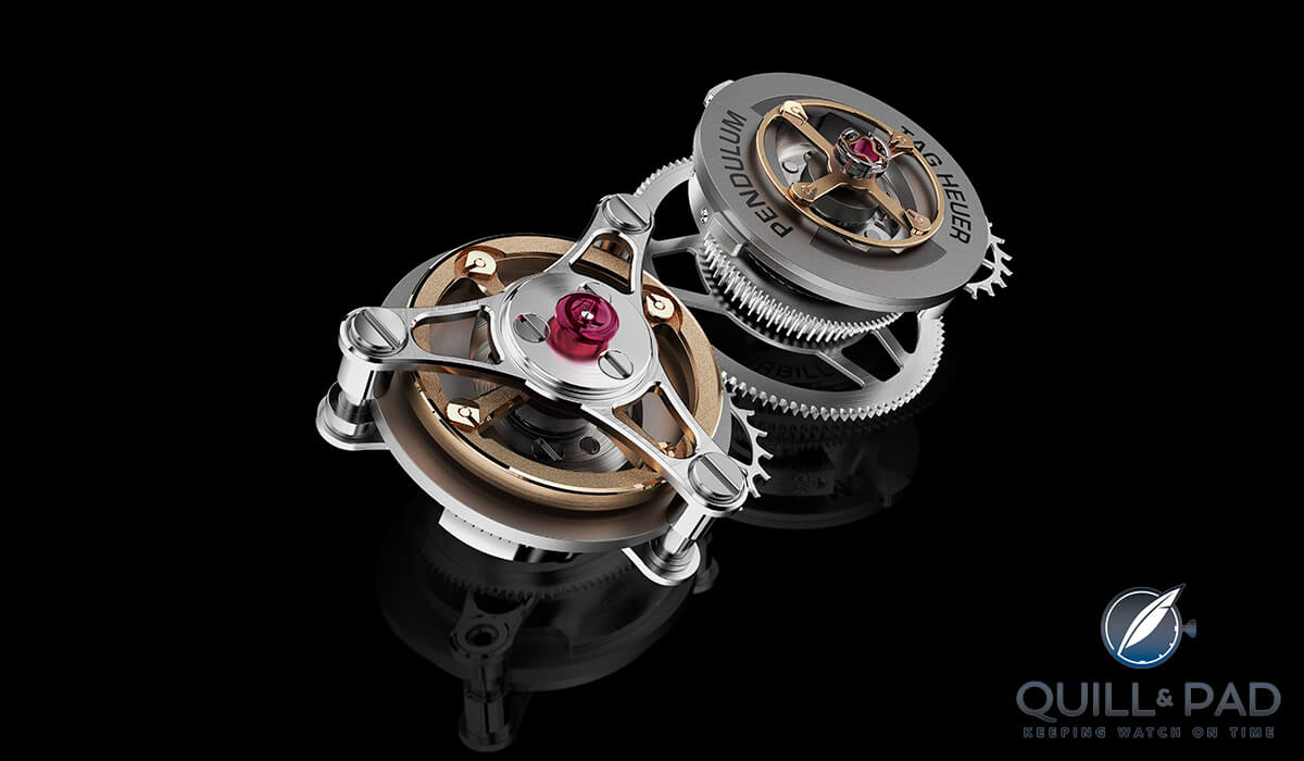 The two tourbillons of the TAG Heuer Carrera MikroPendulum Tourbillon