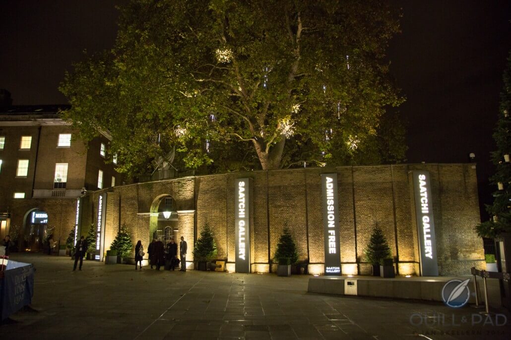 Outside the Saatchi Gallery in Sloan Square London.