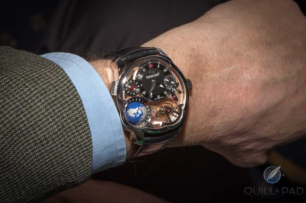 Greubel Forsey GMT in white gold with red gold dial