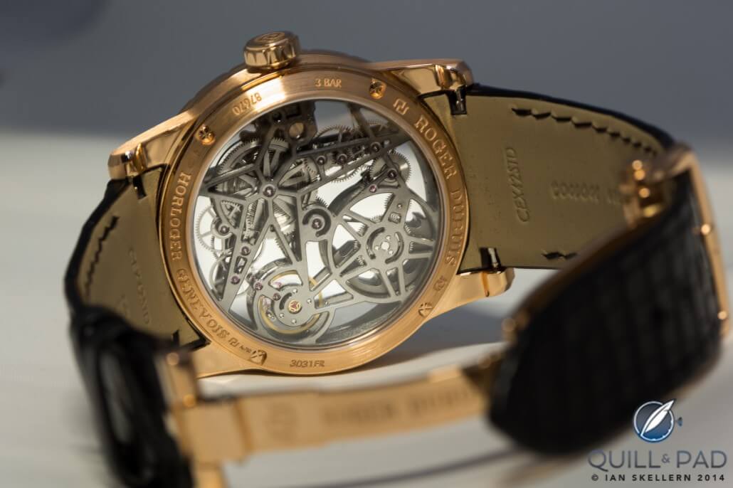 Through the display back of the Roger Dubuis Excalibur Skeleton Automatic