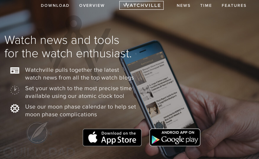 Home page of the Watchville website