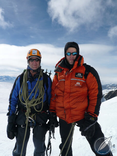 Sir Ranulph Fiennes and Michael Kobold on Mount Everest