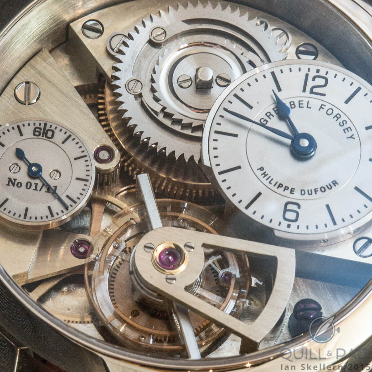 Movement dial side of the Le Garde Temps (unfinished prototype)