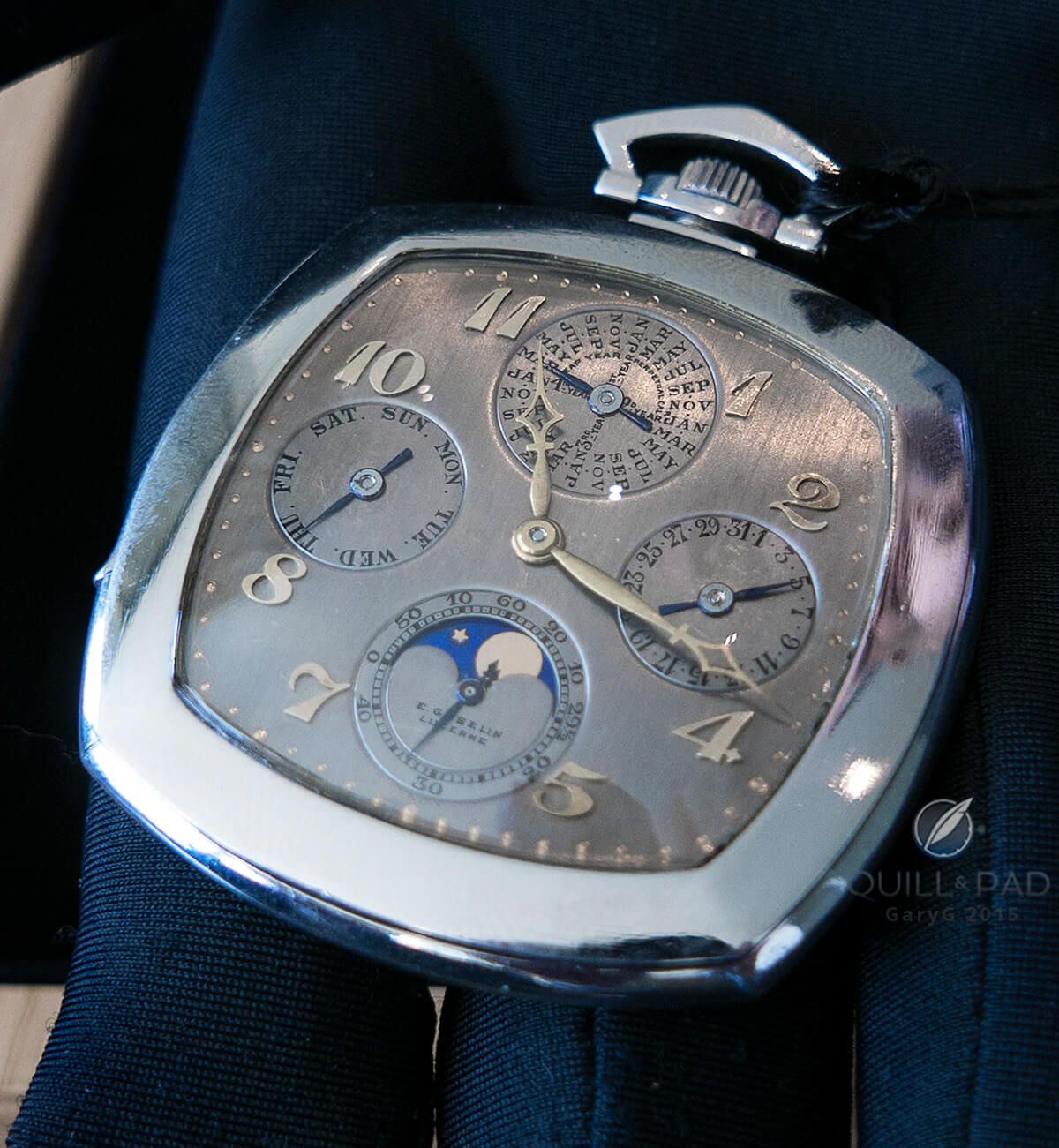 Vintage repeating perpetual calendar pocket watch made by Audemars Piguet for Gübelin