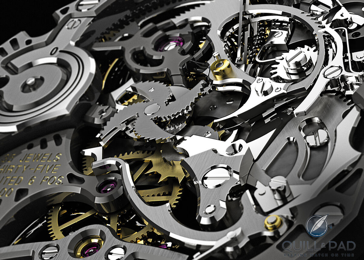 Movement of the Bulgari Carillon Tourbillon