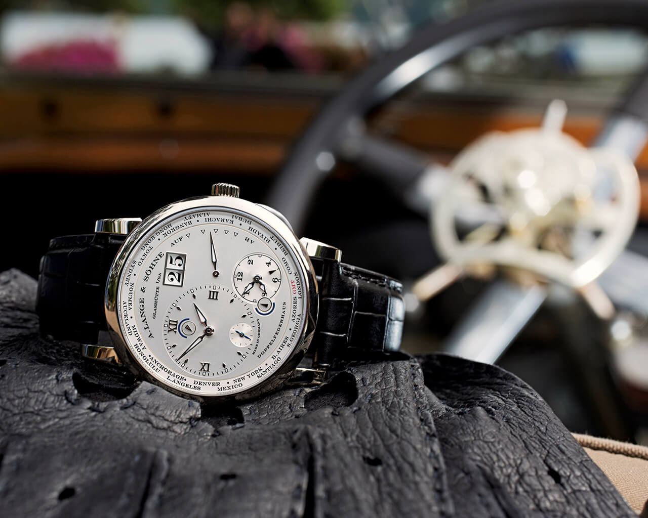 Another way to build affinity: unique Lange 1 Timezone presented as part of A. Lange & Söhne’s sponsorship of the Villa d’Este concours d’elegance