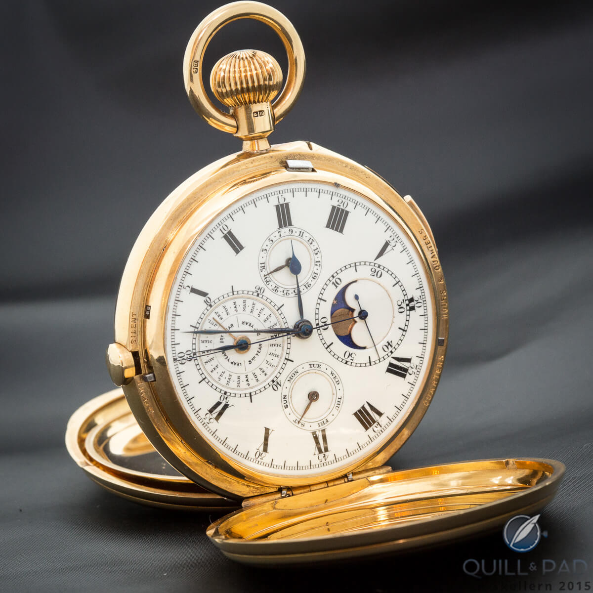 Louis Audemars pocket watch circa 1880 featuring minute repeater, perpetual calendar, and chronograph