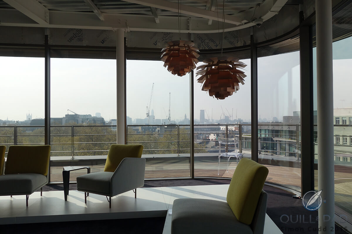 View over London from the Phillips auction preview in Mayfair