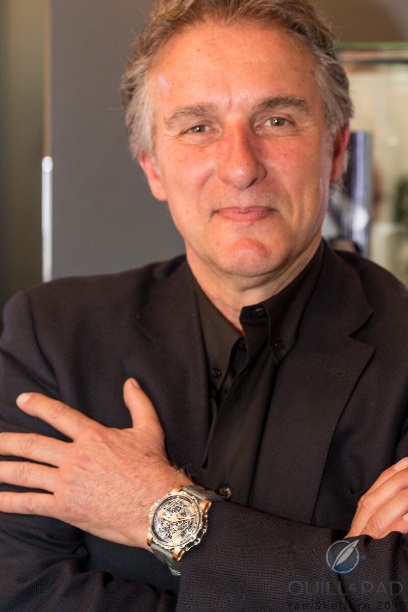 Antoine Preziuso wearing his Tourbillon of Tourbillons