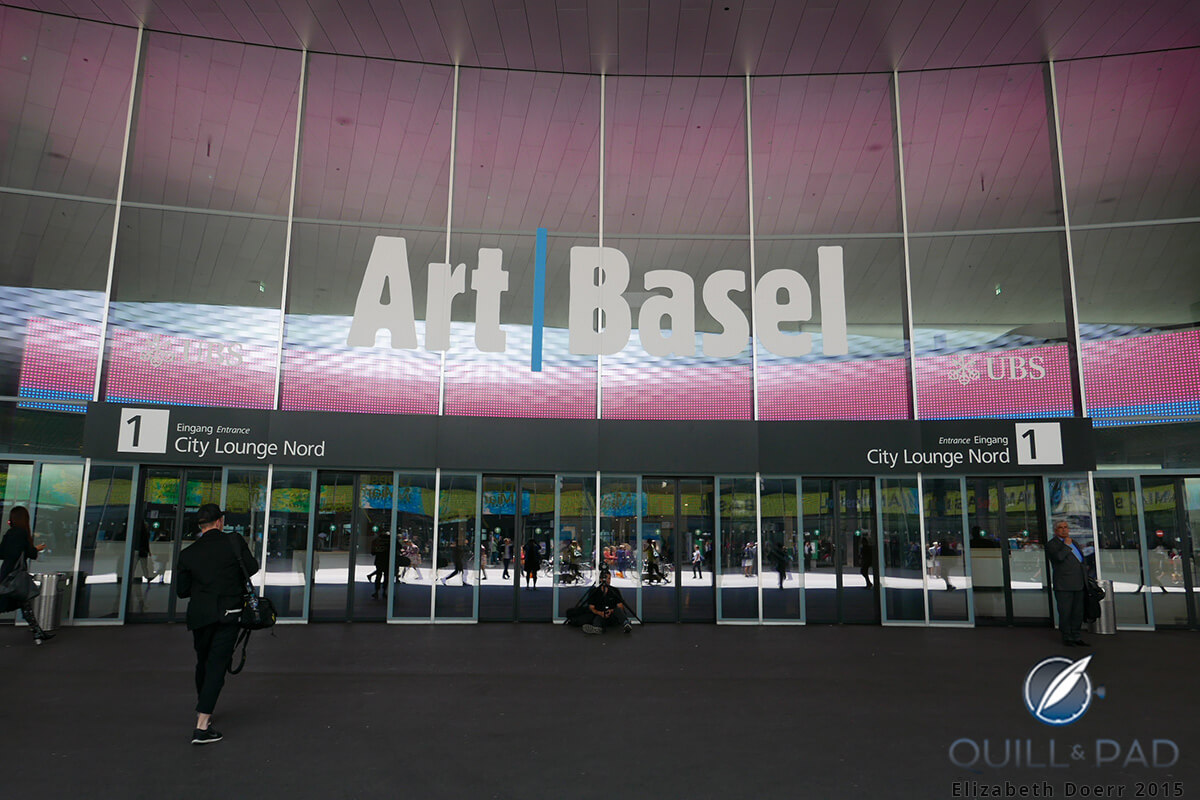 Compare the number of people near the entrance to Art Basel 2015 with the image below of Baselworld
