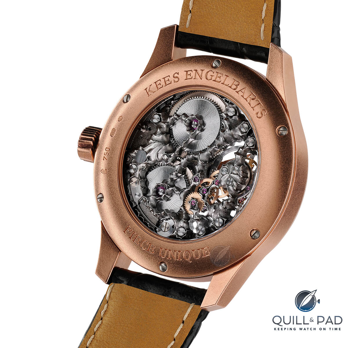 View through the display back of the Tourbillon Organic Skeleton by Kees Engelbarts