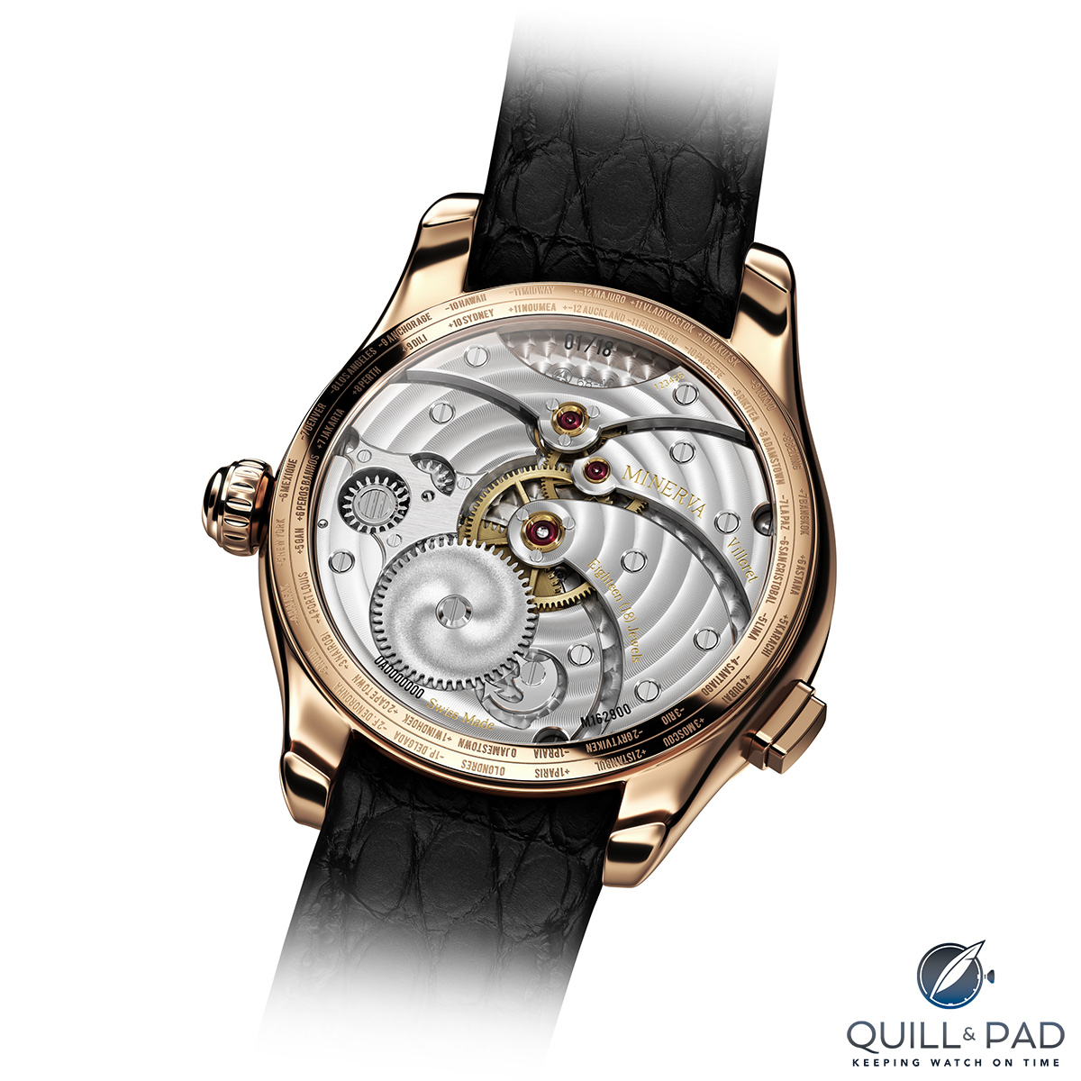 View movement side of the Montblanc Tourbillon Cylindrique Geosphères Vasco da Gama