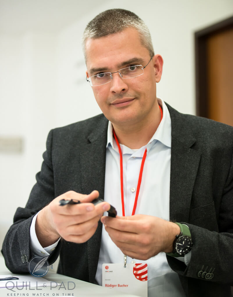 Rüdiger Bucher, member of the three-man jury panel judging the watch category of the 2015 Red Dot Awards