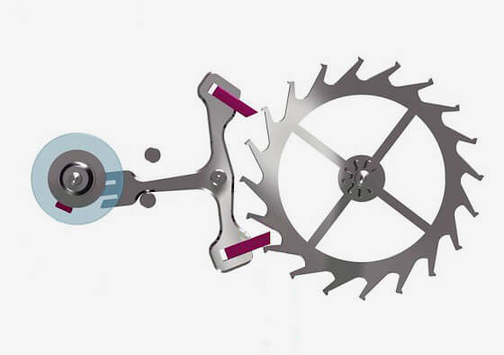Swiss lever escapement and escape wheel
