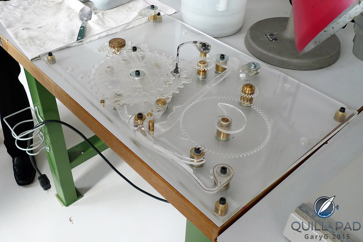 Larger than life: large-scale model of the calendar subassembly of the Vianney Halter Trio