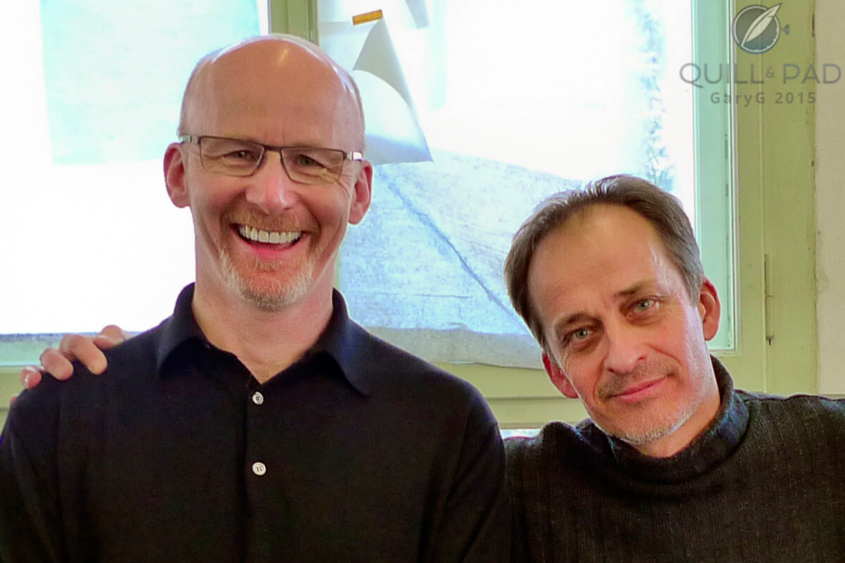 The man himself: GaryG with Vianney Halter (right) at his atelier