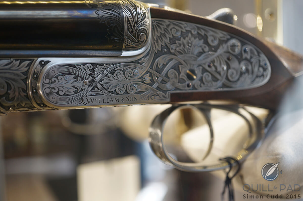 Beautifully engraved shotgun at William & Son, London