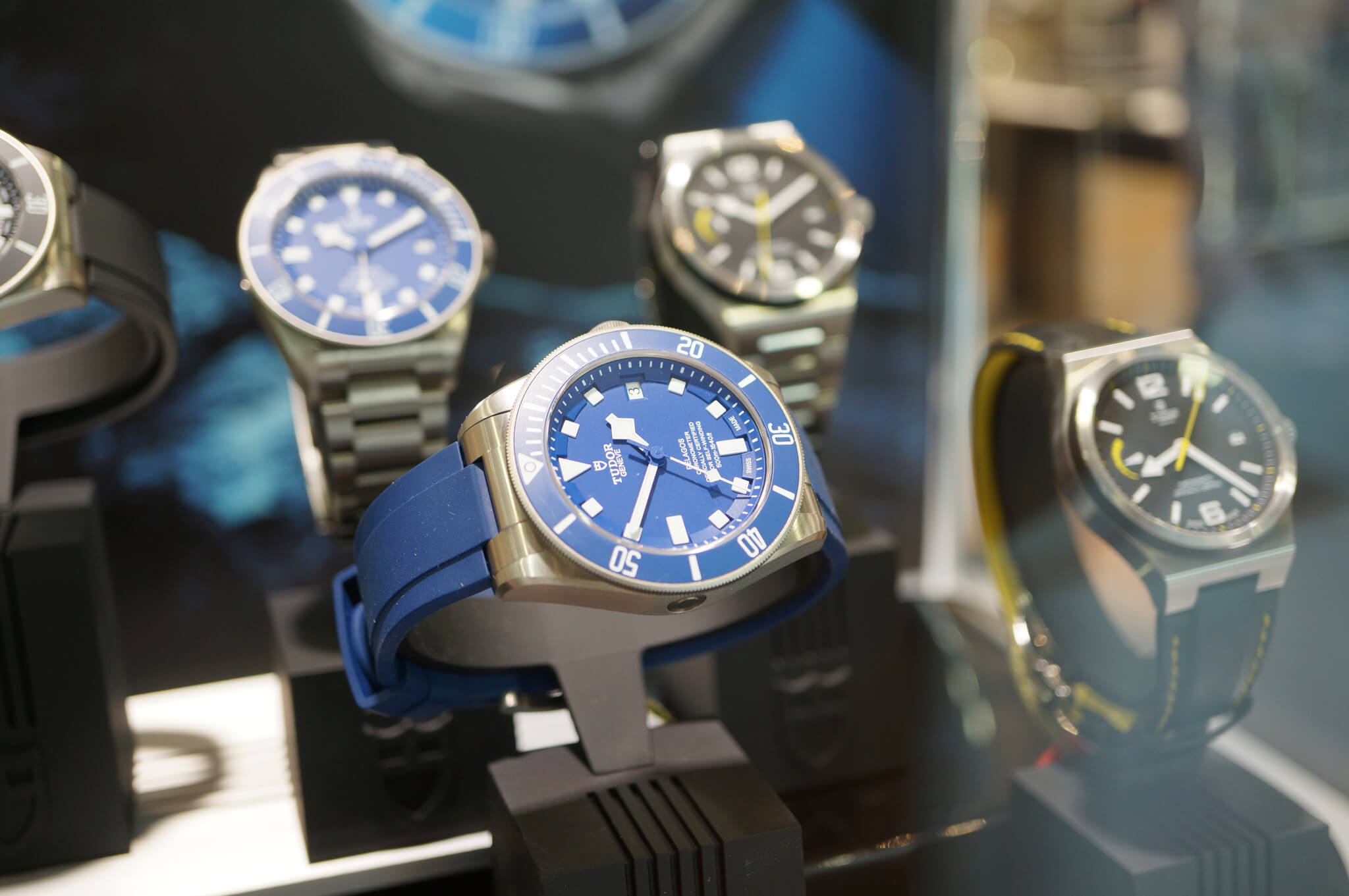 On show at Burrells: the Tudor Pelagos and North Flag