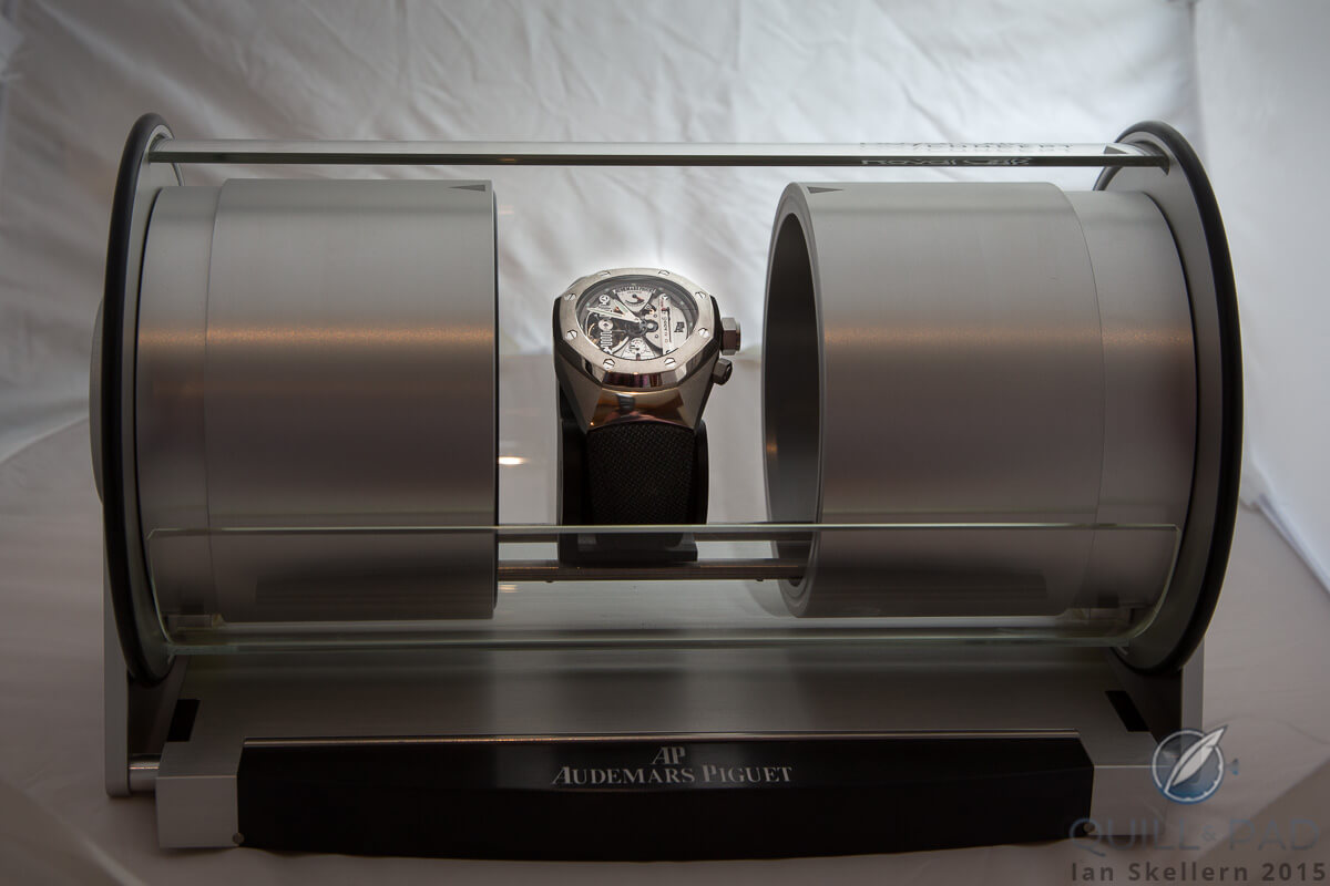 2002 Audemars Piguet Royal Oak Concept Watch in its unusual (at the time) tubular presentation case
