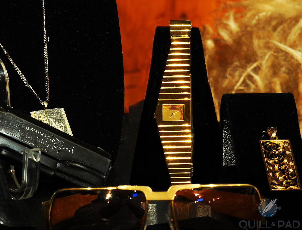 Elvis Presley's limited edition Rolex King Midas with his custom sunglasses and