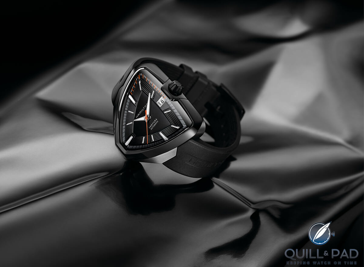 The Hamilton Ventura Elvis80 powered by Hamilton Caliber H-10 celebrates what would have been Elvis Presley’s 80th birthday