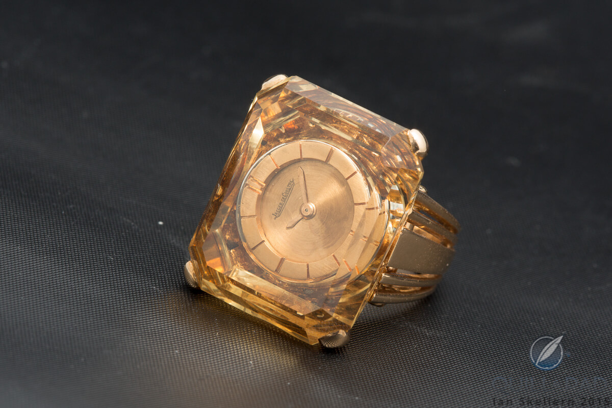 Jaeger-LeCoultre ring watch encased in yellow topaz