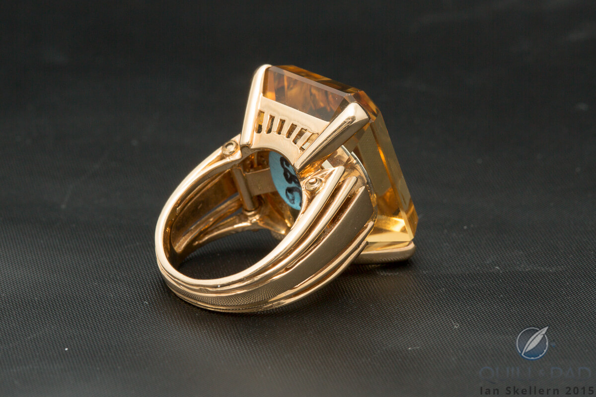 Jaeger-LeCoultre ring watch encased in yellow topaz