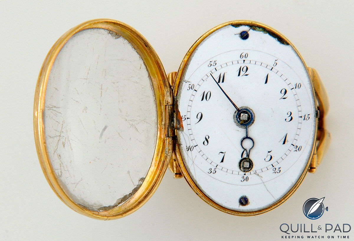 Dial of the Seyffert ring watch circa 1780 (photo courtesy Staatliche Kunstsammlungen Dresden, Grünes Gewölbe, Peter Müller)