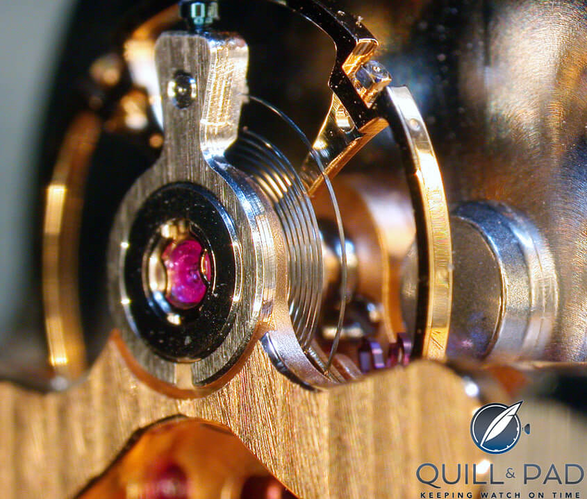 An all-diamond balance spring beats at the heart of this Ulysse Nardin movement
