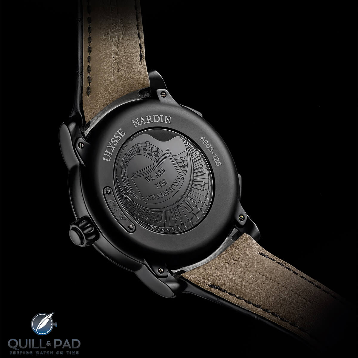 Engraved case back of the Ulysse Nardin Stranger for Only Watch 2015