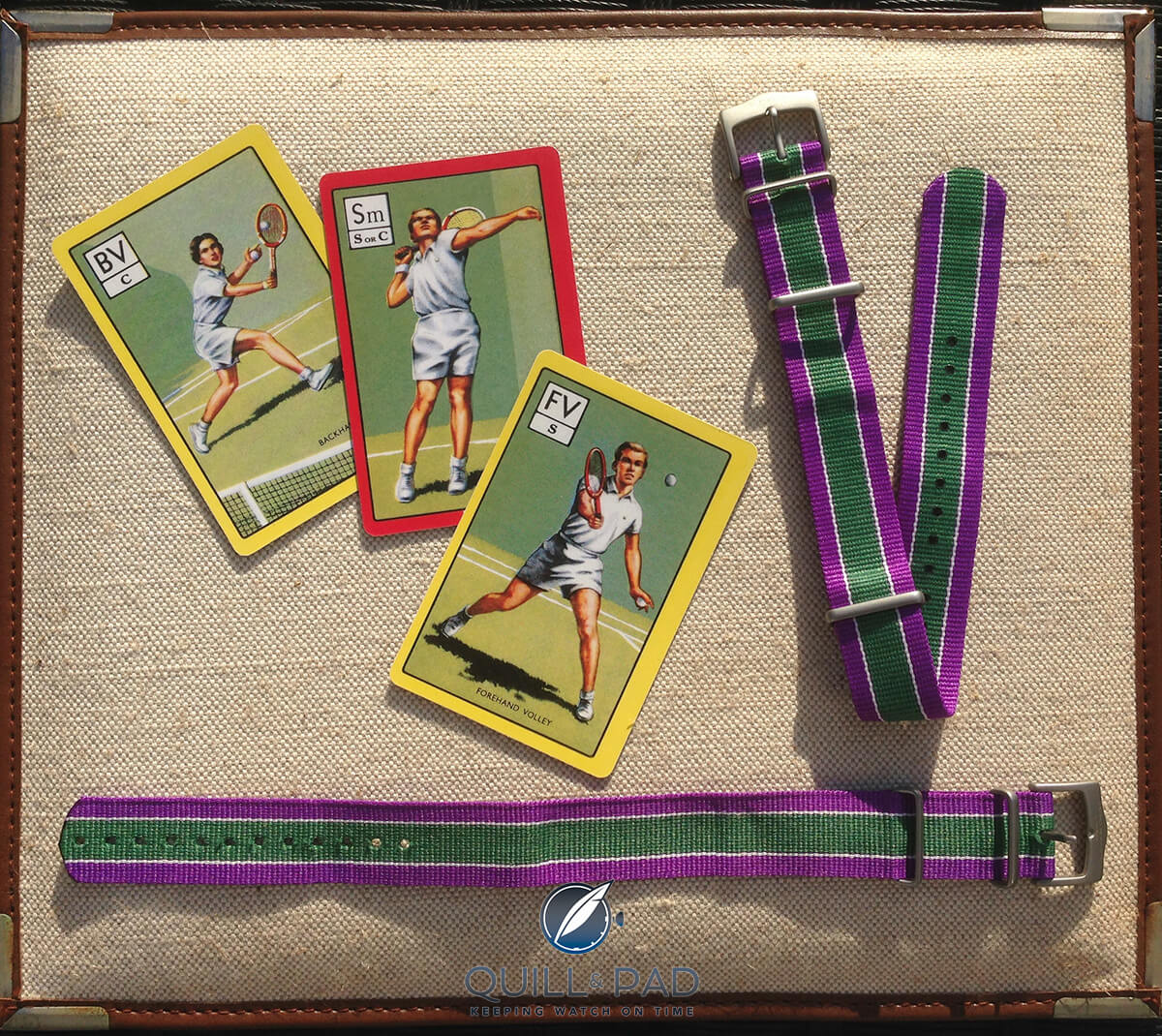Wimbledon-colored Nato strap by Maurice de Mauriac (photo courtesy Miguel Seabra)